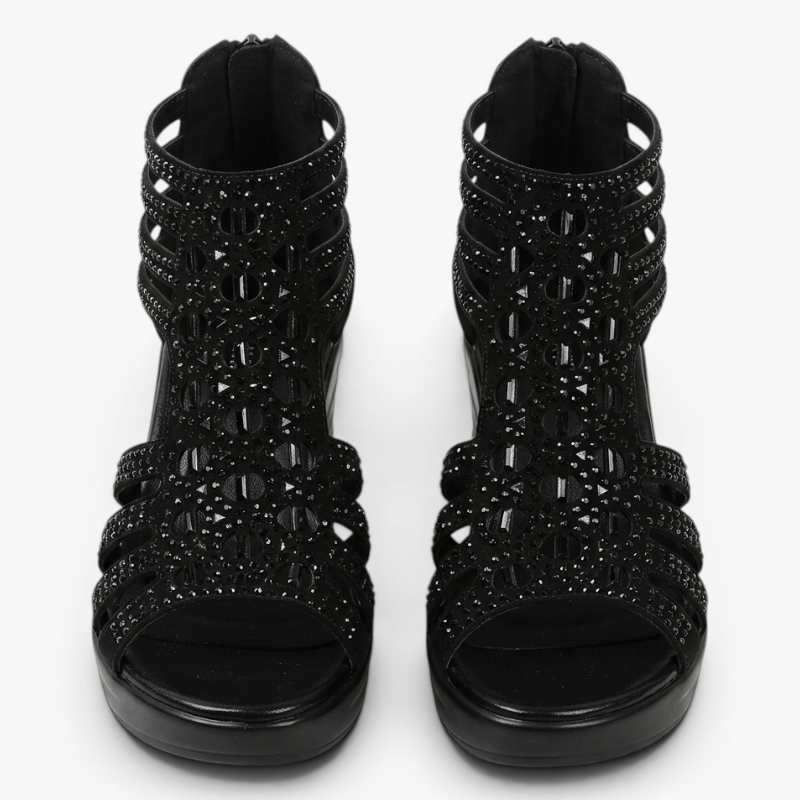 Women’s Wedge Sandals with Strappy Cutout Design