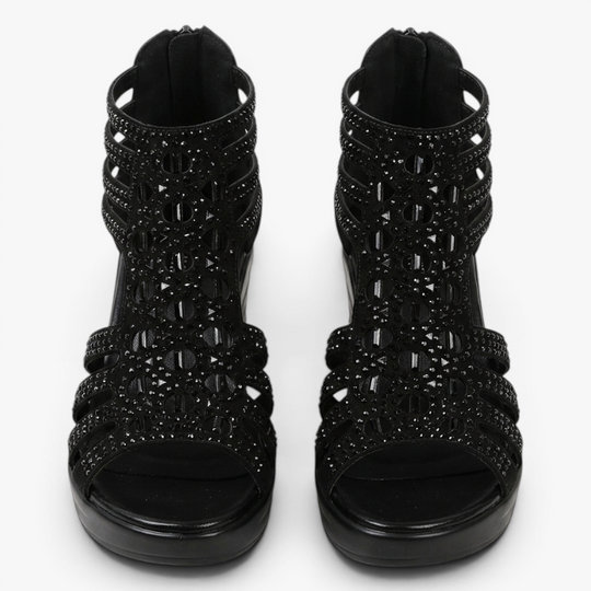 Women’s Wedge Sandals with Strappy Cutout Design