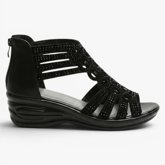 Women’s Wedge Sandals with Strappy Cutout Design