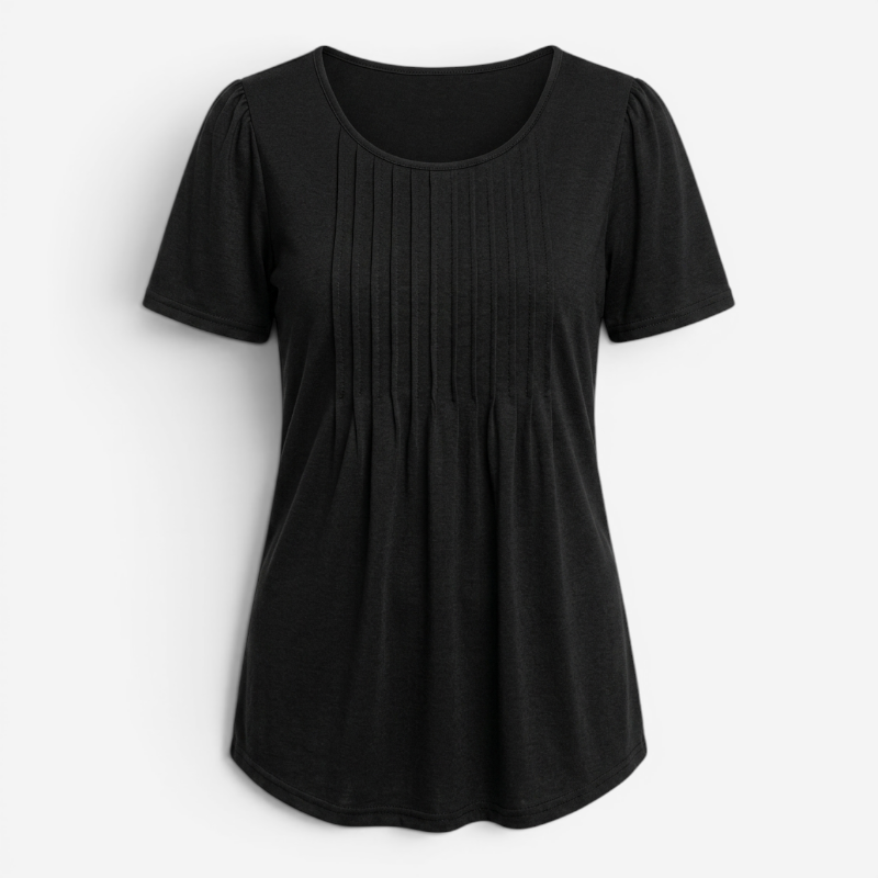 Women’s Relaxed Pleated T Shirt with Soft Everyday Fit