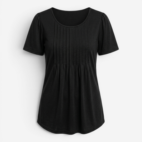 Women’s Relaxed Pleated T Shirt with Soft Everyday Fit