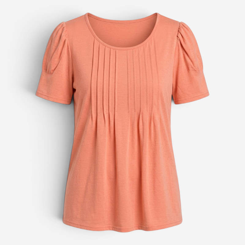 Women’s Relaxed Pleated T Shirt with Soft Everyday Fit