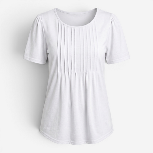 Women’s Relaxed Pleated T Shirt with Soft Everyday Fit