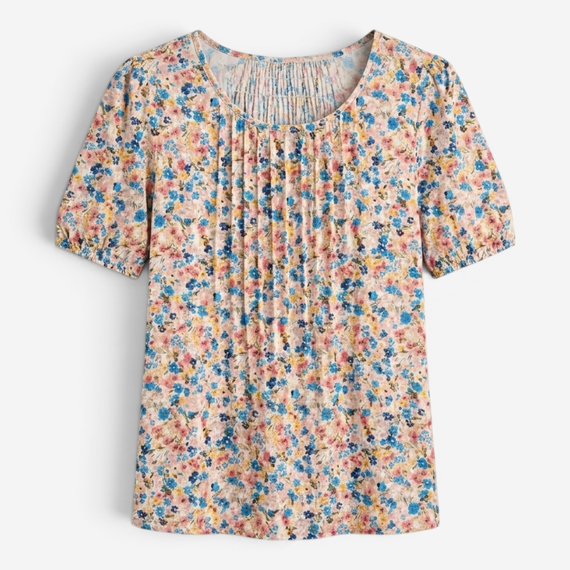 Women’s Relaxed Pleated T Shirt with Soft Everyday Fit