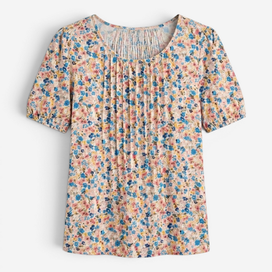 Women’s Relaxed Pleated T Shirt with Soft Everyday Fit