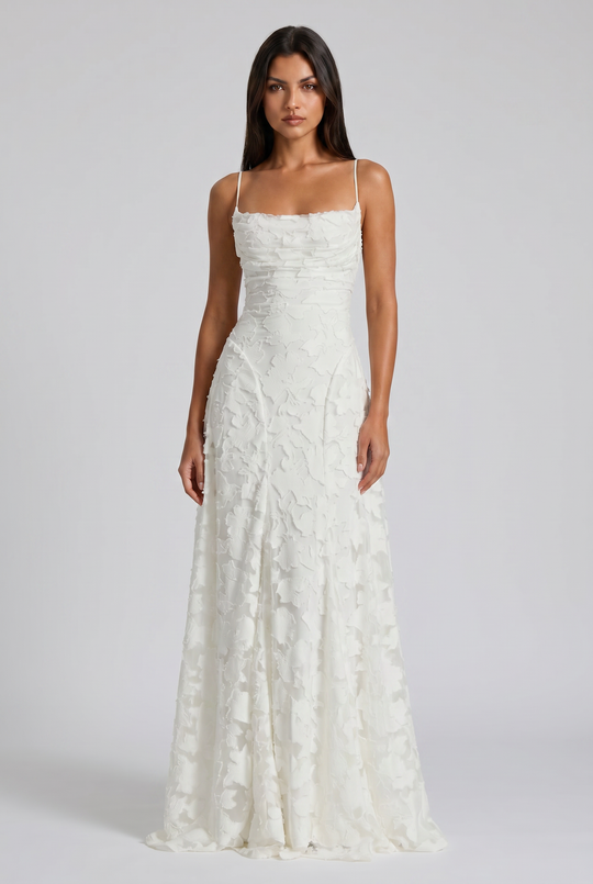 Women's Lace Maxi Dress with Cowl Neck for Evening Occasions