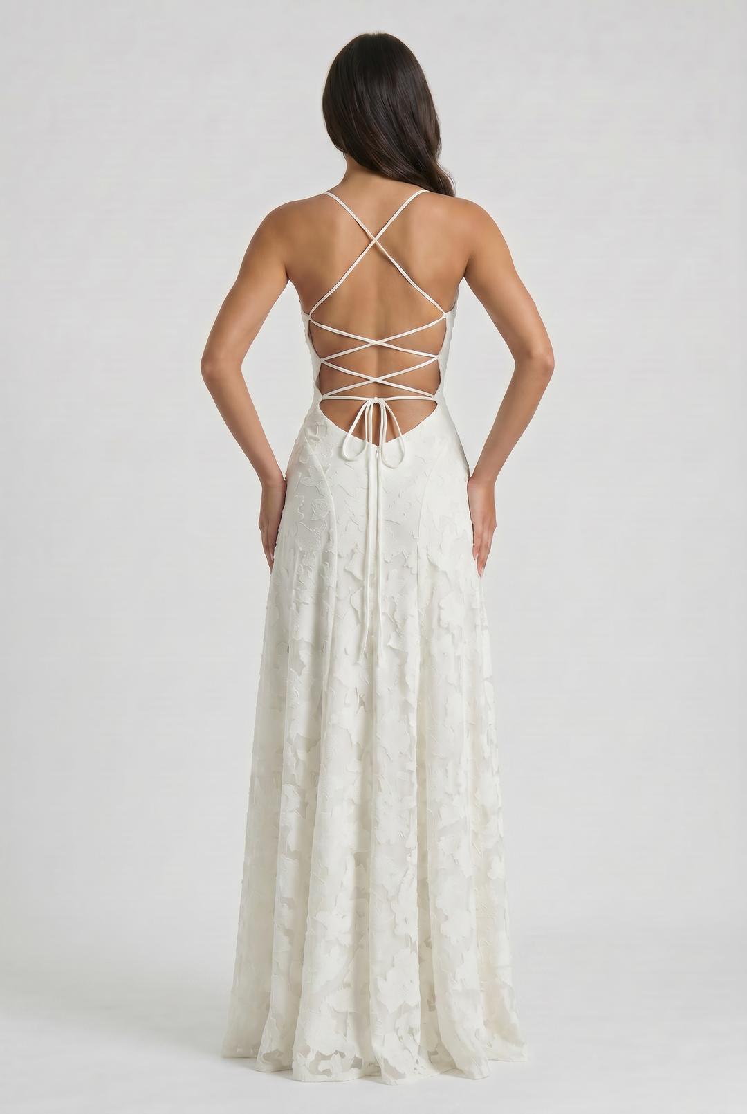 Women's Lace Maxi Dress with Cowl Neck for Evening Occasions