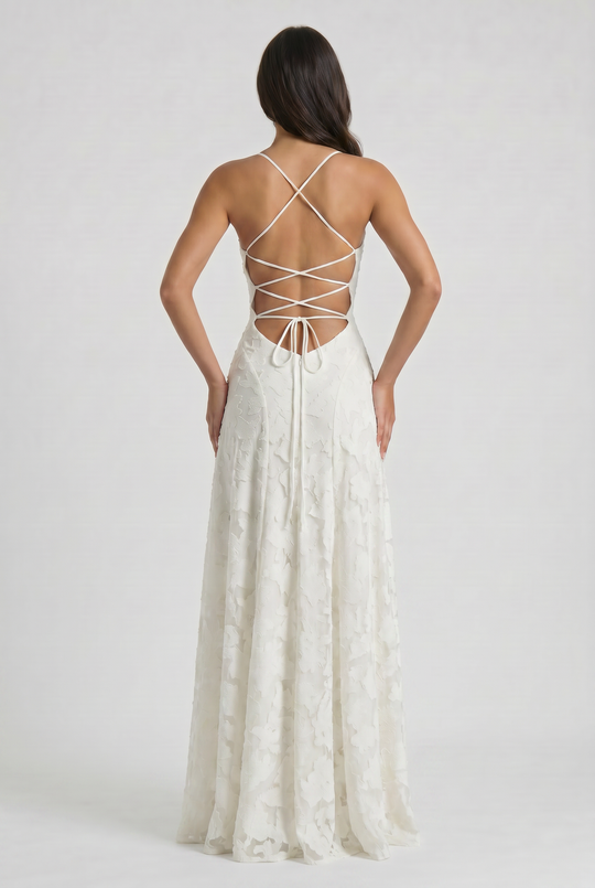 Women's Lace Maxi Dress with Cowl Neck for Evening Occasions