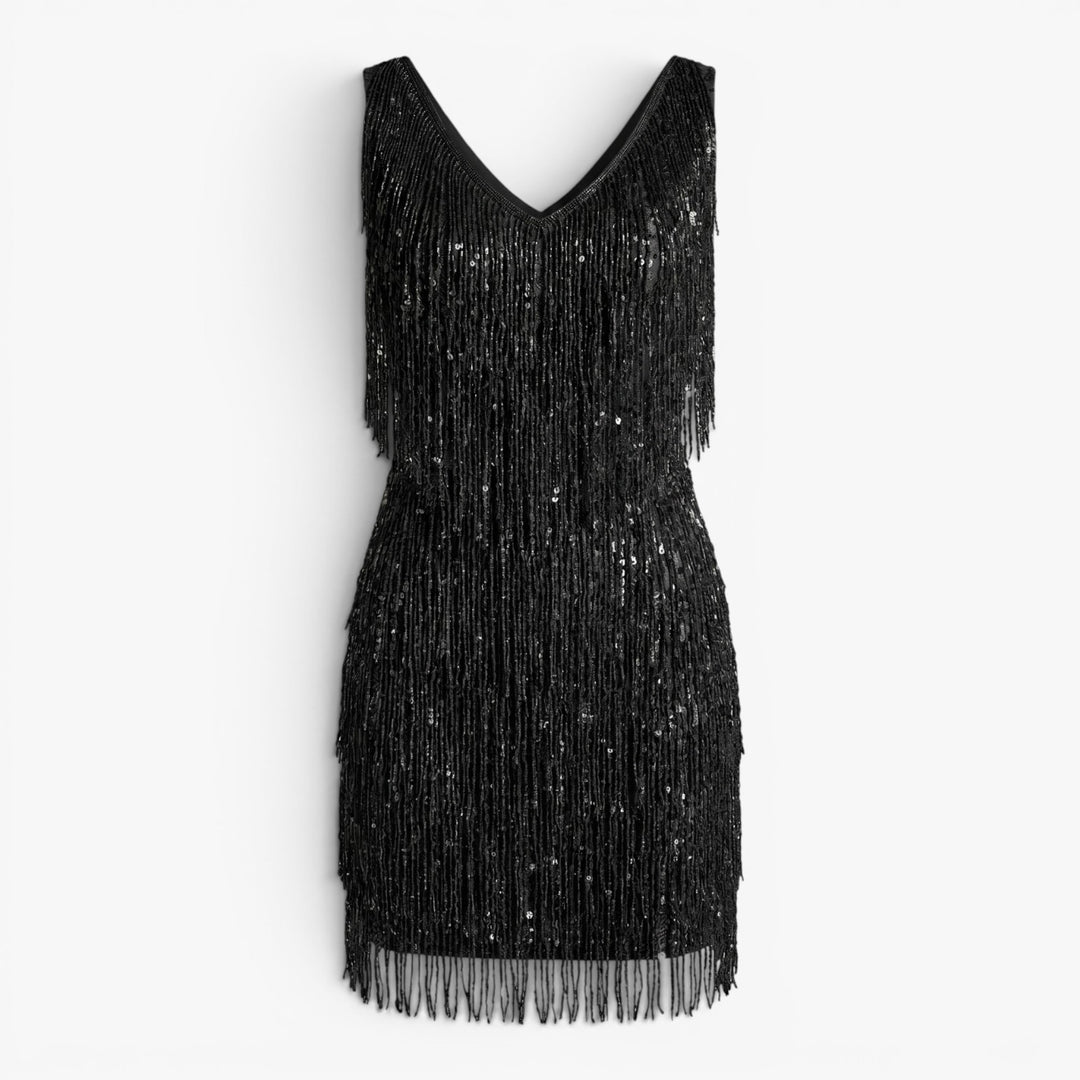 Women’s Beaded Fringe Mini Cocktail Dress