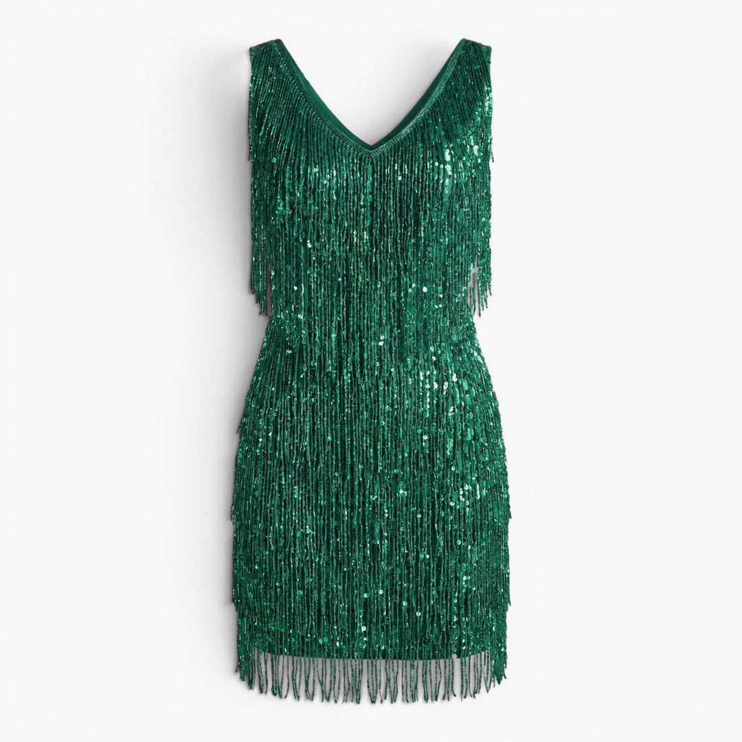 Women’s Beaded Fringe Mini Cocktail Dress