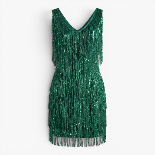Women’s Beaded Fringe Mini Cocktail Dress