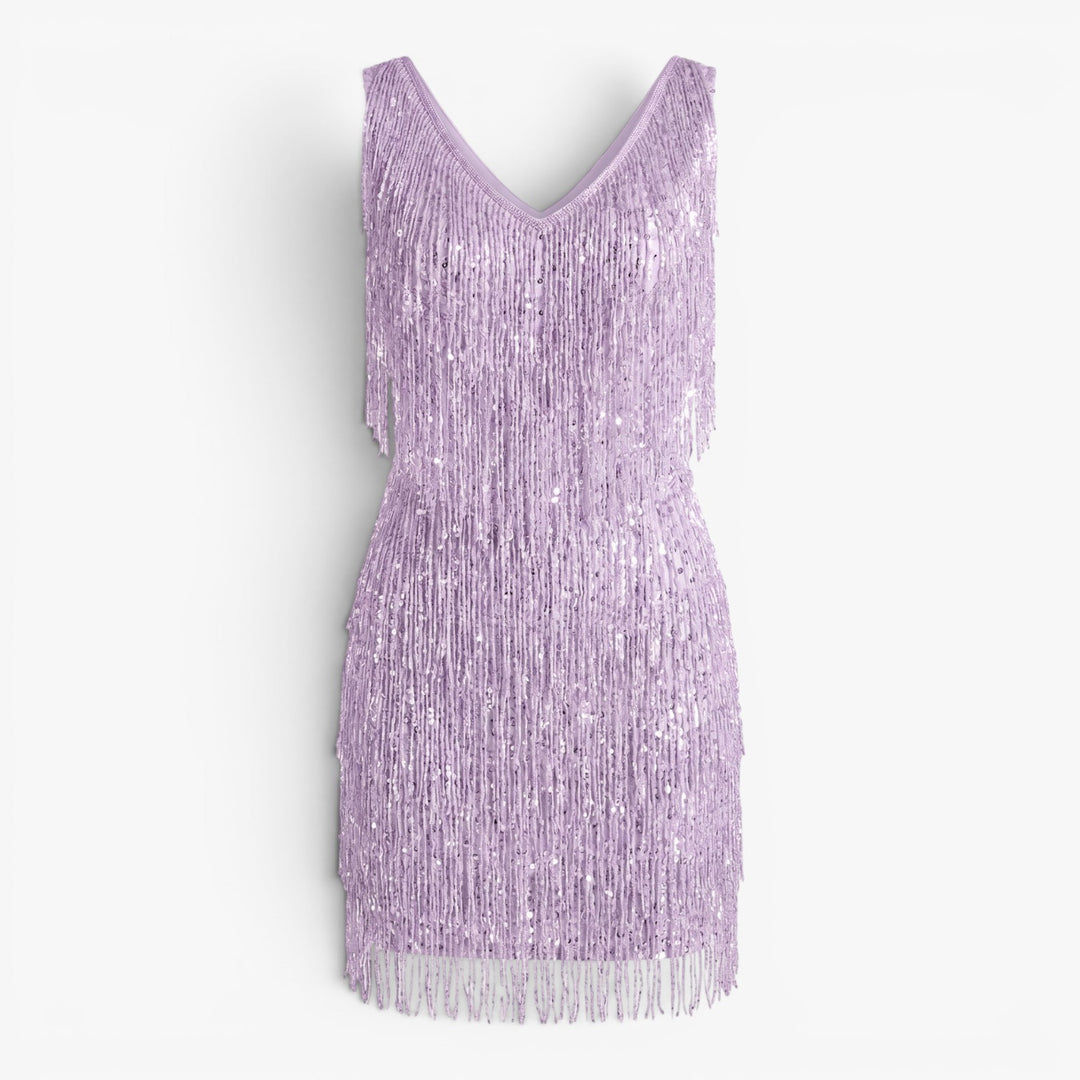 Women’s Beaded Fringe Mini Cocktail Dress