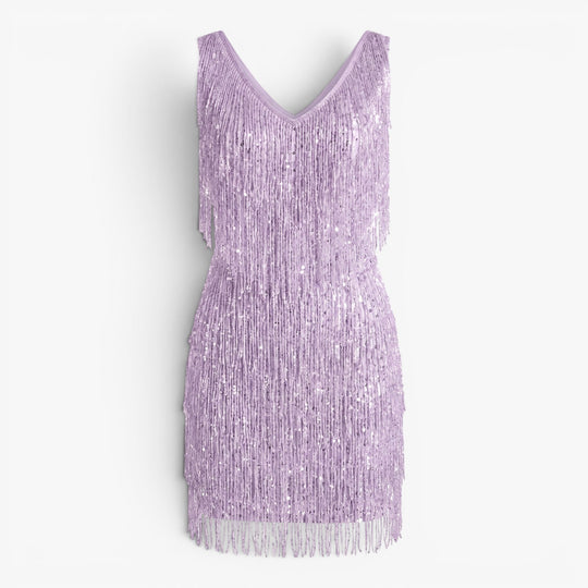 Women’s Beaded Fringe Mini Cocktail Dress