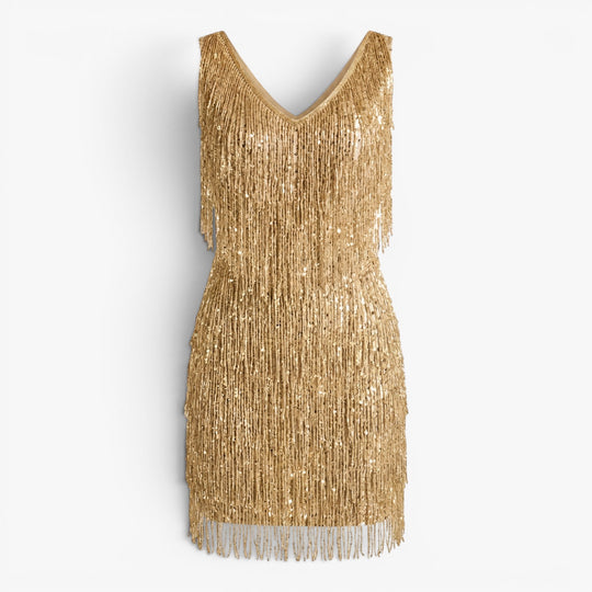 Women’s Beaded Fringe Mini Cocktail Dress