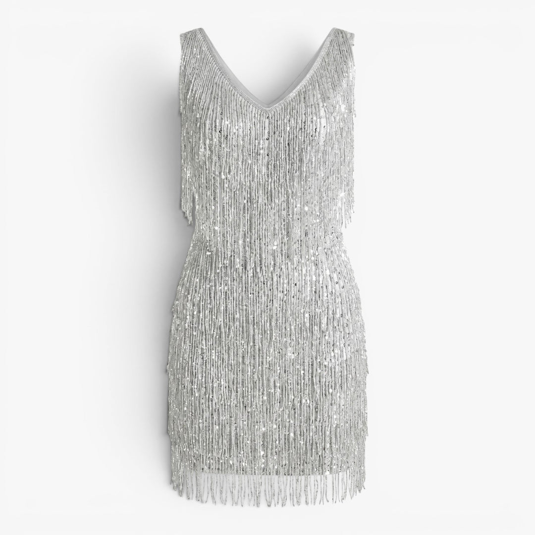 Women’s Beaded Fringe Mini Cocktail Dress