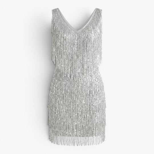Women’s Beaded Fringe Mini Cocktail Dress