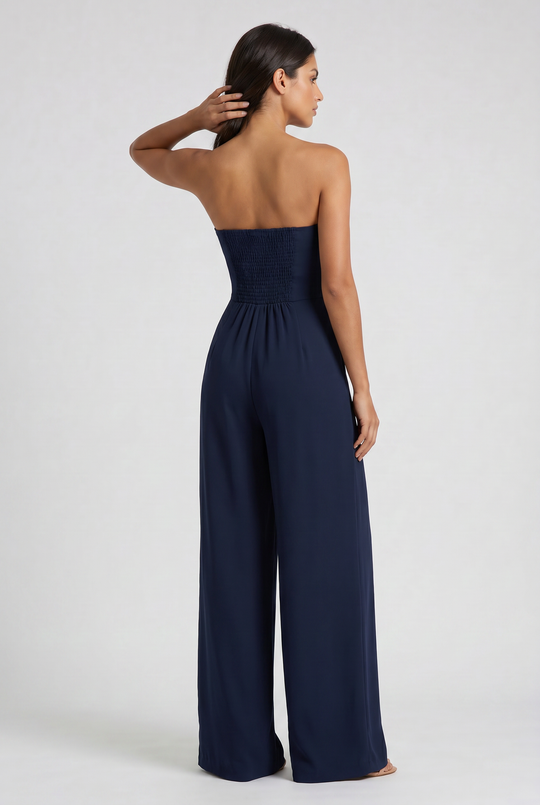 Women's Strapless Wide Leg Jumpsuit for Evening and Formal Occasions
