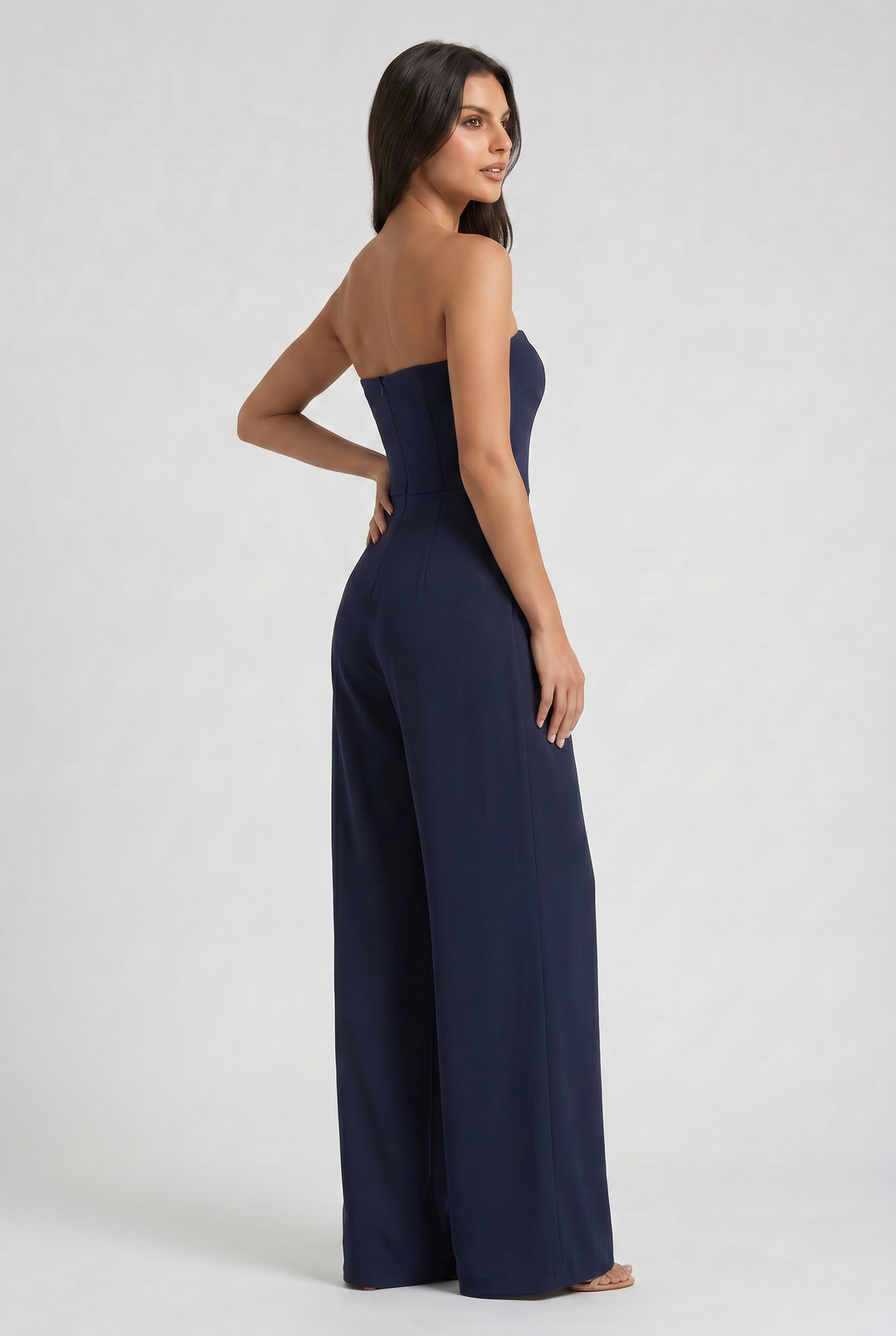 Women's Strapless Wide Leg Jumpsuit for Evening and Formal Occasions
