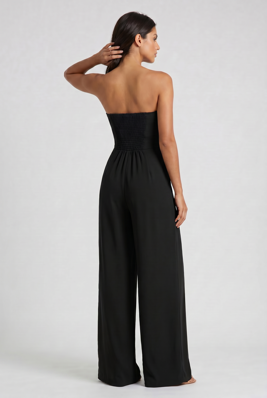 Women's Strapless Wide Leg Jumpsuit for Evening and Formal Occasions