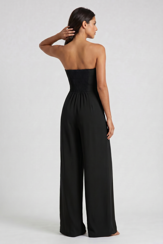 Women's Strapless Wide Leg Jumpsuit for Evening and Formal Occasions