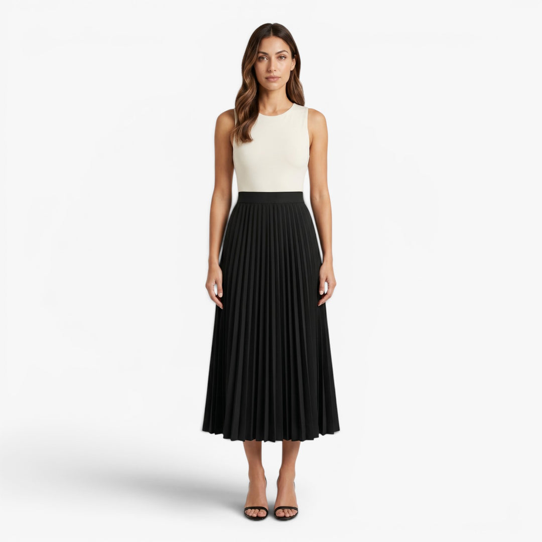 Women's Elegant Pleated Midi Skirt
