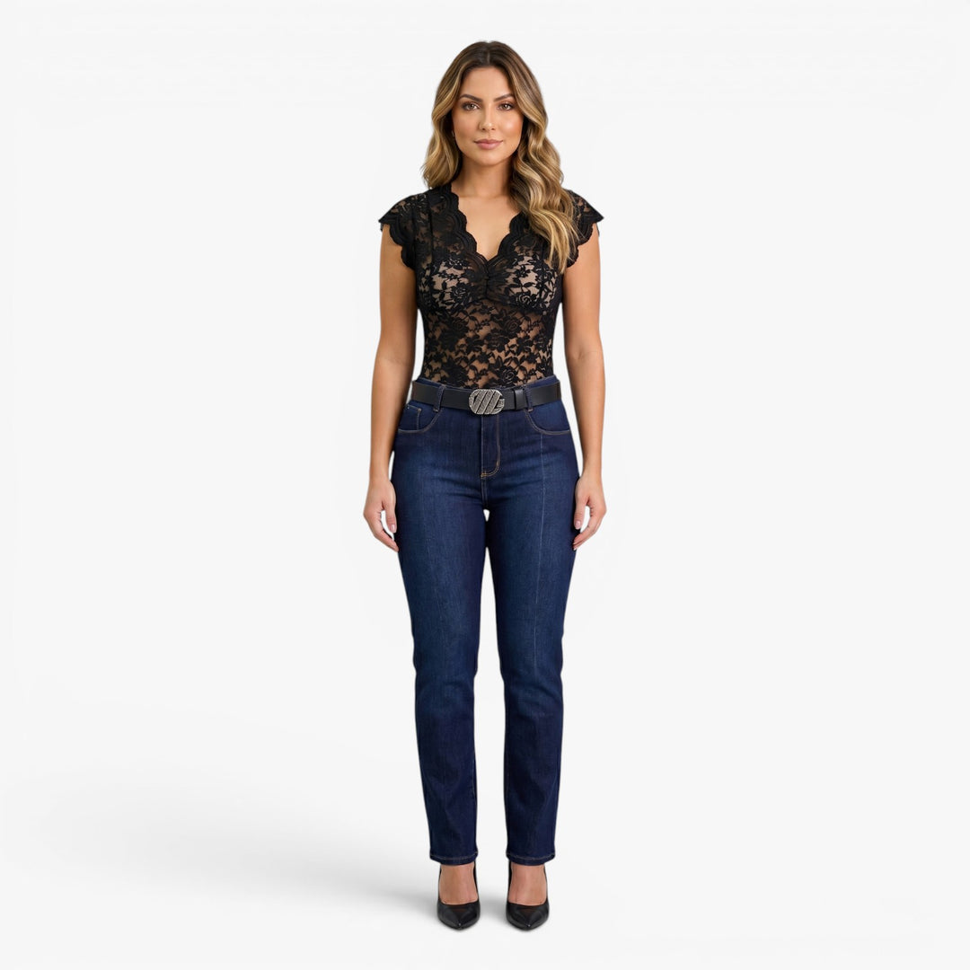 Women's Enchanting Floral Lace Bodysuit Top