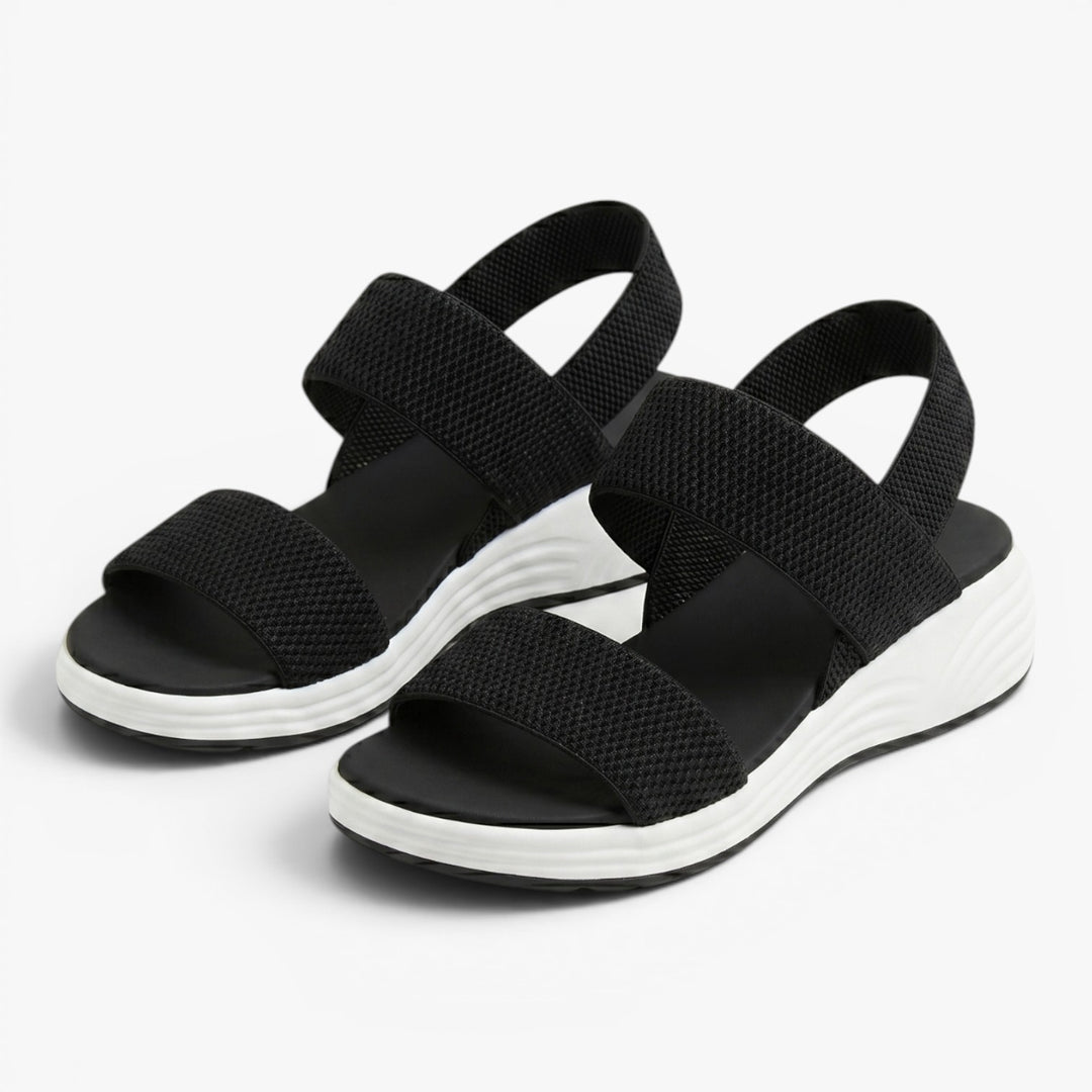 Damen lässige Plattform-Sandalen mit dreifachem Riemen für Komfort
