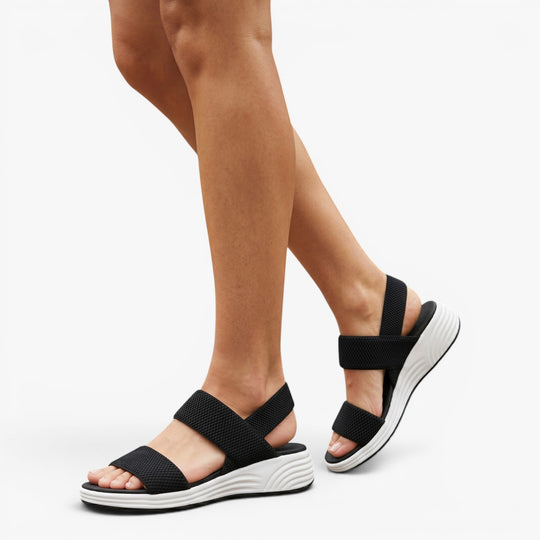 Damen lässige Plattform-Sandalen mit dreifachem Riemen für Komfort