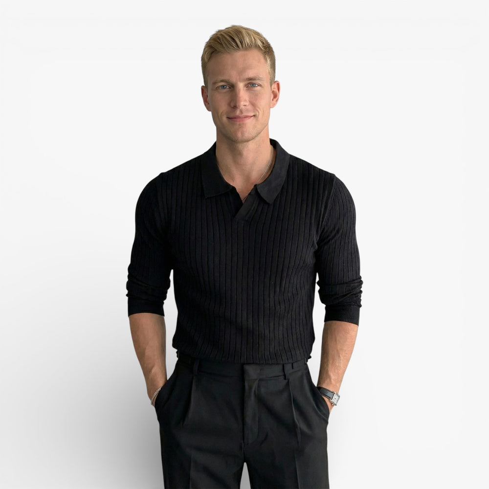 Mens Fitted Long Sleeve Shirt Slim Fit Casual Smart Top