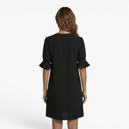 Women’s Elegant V Neck Dress with Relaxed Shift Fit