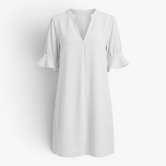 Women’s Elegant V Neck Dress with Relaxed Shift Fit