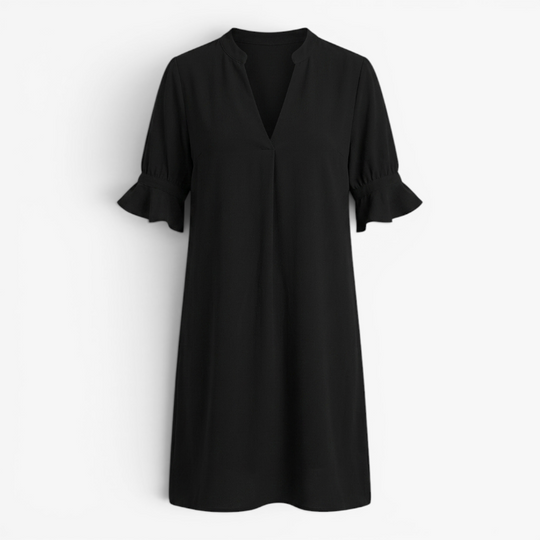Women’s Elegant V Neck Dress with Relaxed Shift Fit