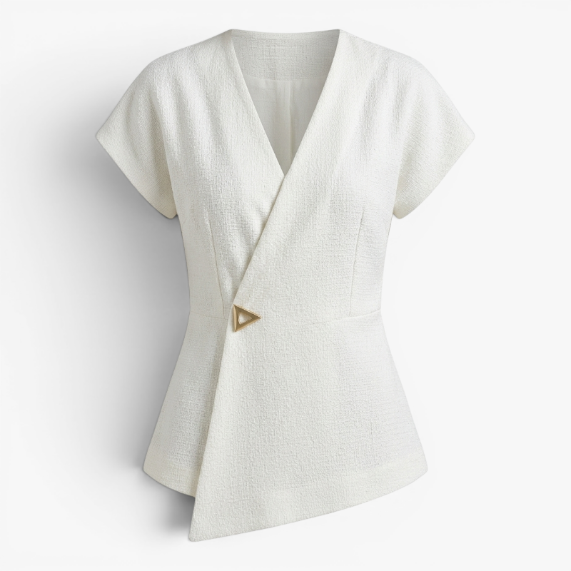 Women’s Wrap Blouse with Elegant Tailored Silhouette