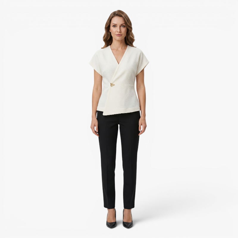 Women’s Wrap Blouse with Elegant Tailored Silhouette