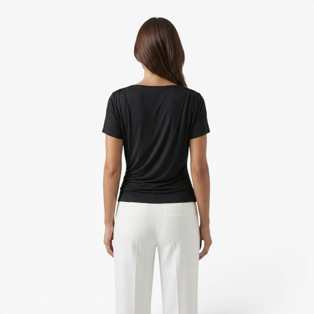 Women's Deep V-Neck Draped Wrap Top