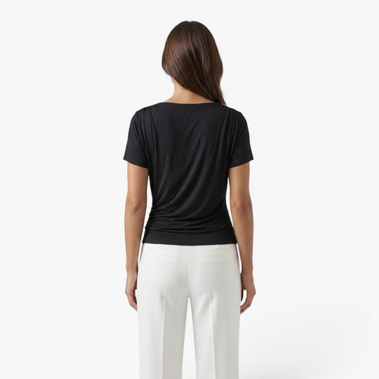 Women's Deep V-Neck Draped Wrap Top
