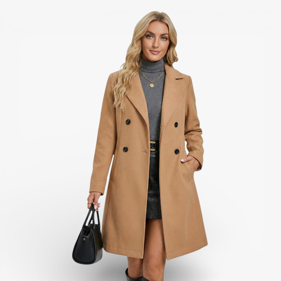 Chic Helsinki Autumn Coat with Double Button Details