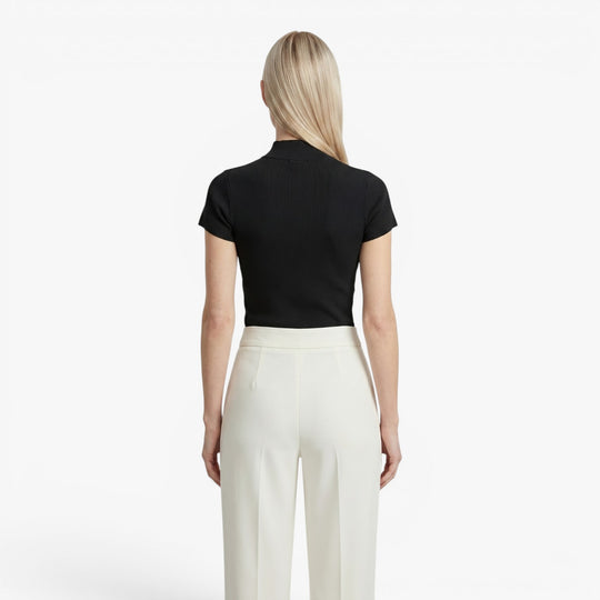 Women's Mock Neck Keyhole Knit Top