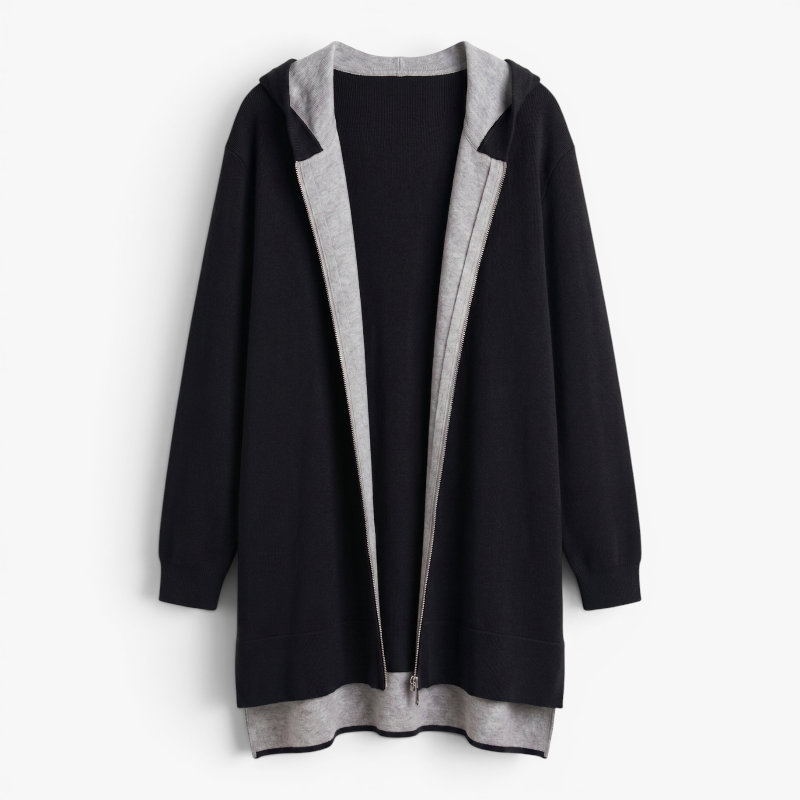 Women’s Zip Front Hooded Jacket with Relaxed Casual Fit