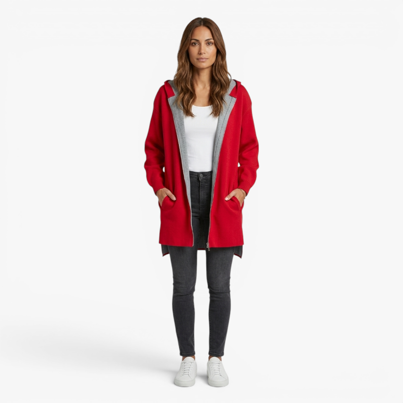 Women’s Zip Front Hooded Jacket with Relaxed Casual Fit