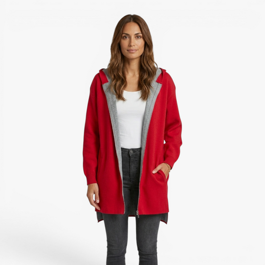 Women’s Zip Front Hooded Jacket with Relaxed Casual Fit