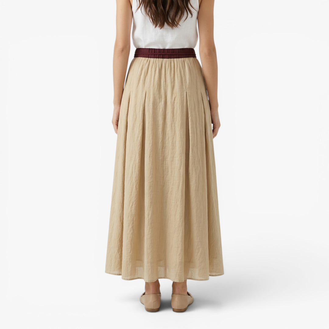 Damen Boho Maxirock mit elastischem Bund