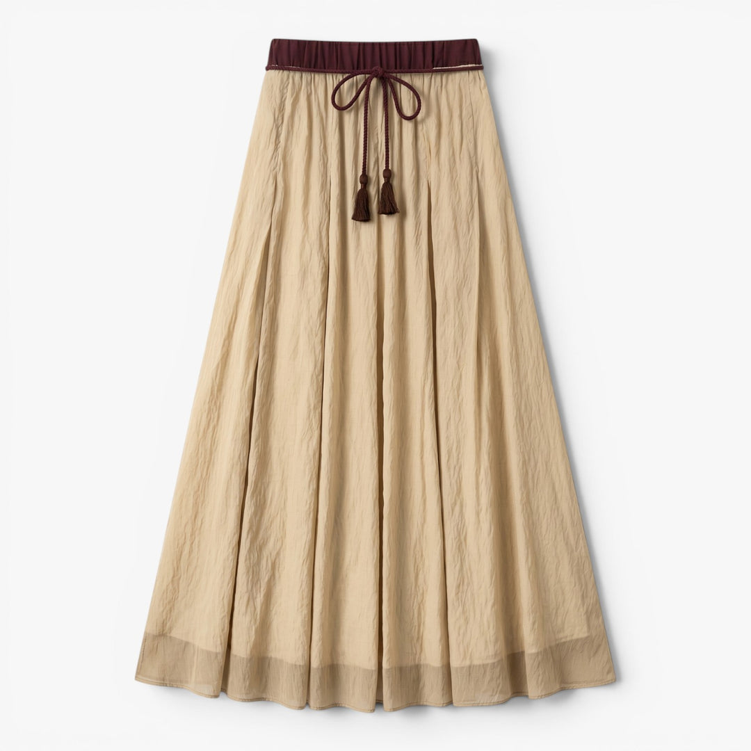 Damen Boho Maxirock mit elastischem Bund