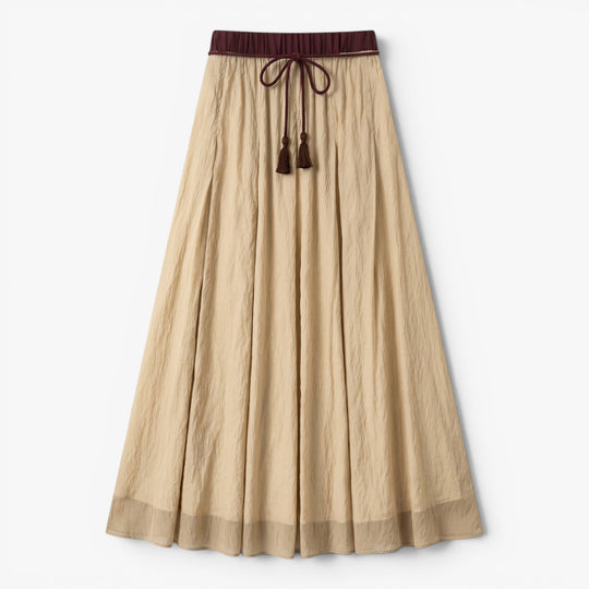 Damen Boho Maxirock mit elastischem Bund