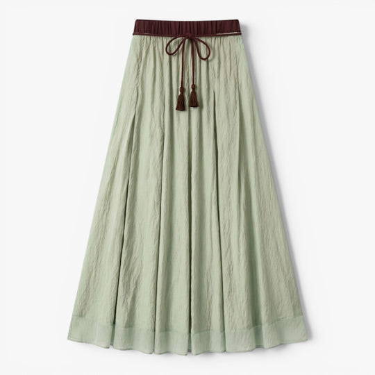 Damen Boho Maxirock mit elastischem Bund