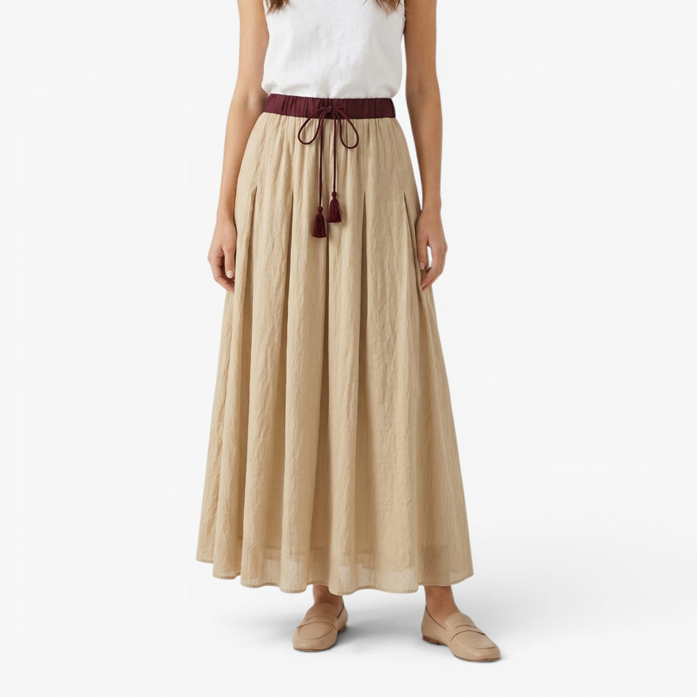 Damen Boho Maxirock mit elastischem Bund