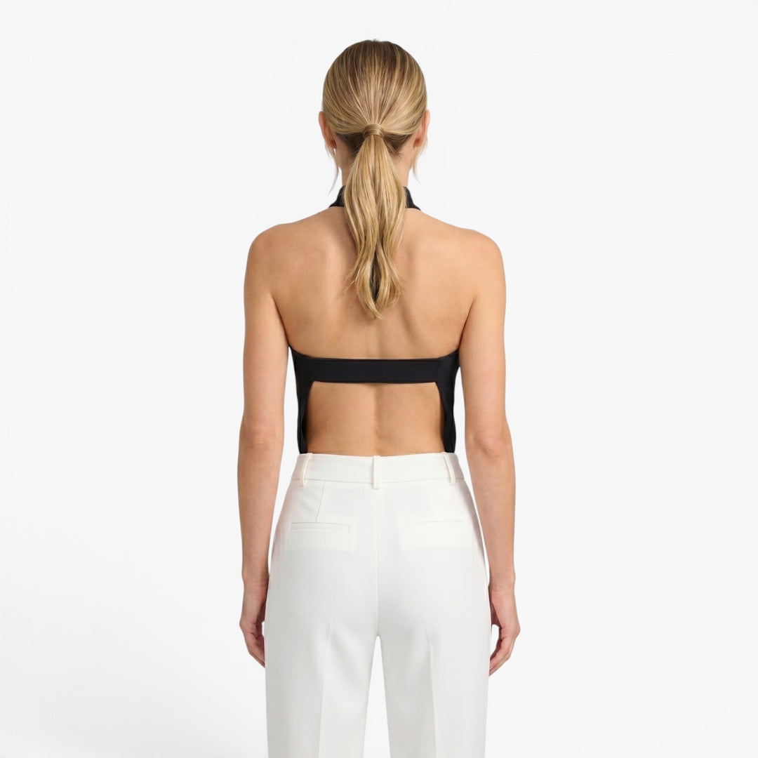 Women's High Neck Halter Fitted Tank Top