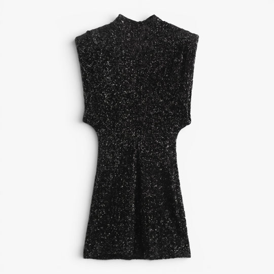 Women’s Sequin Bodycon Mini Dress with Structured Shoulders