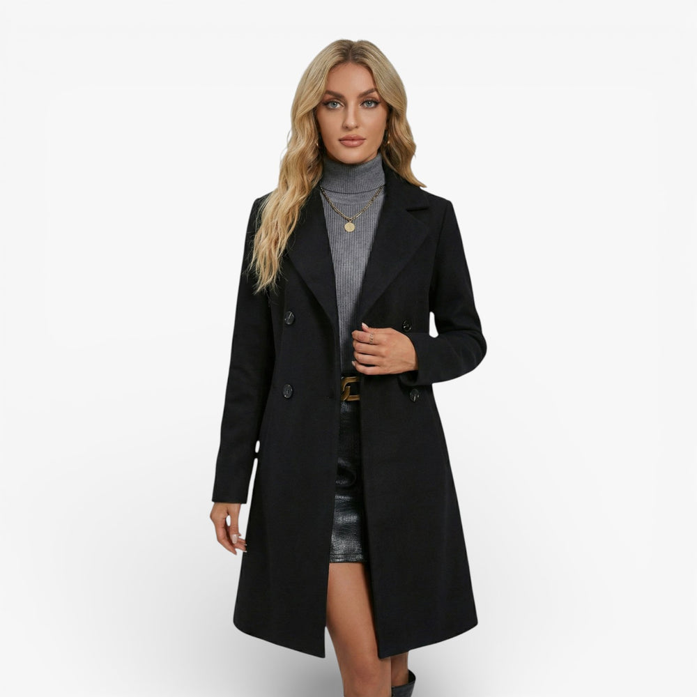 Chic Helsinki Autumn Coat with Double Button Details