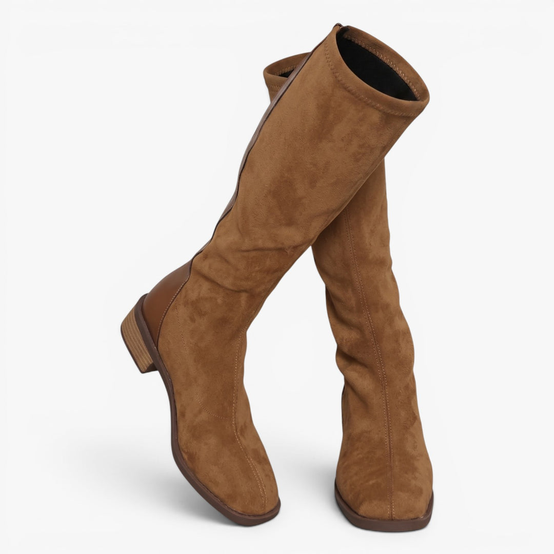 Damen Klassische kniehohe Stiefel mit seitlichem Reißverschluss